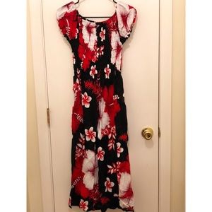Red floral dress